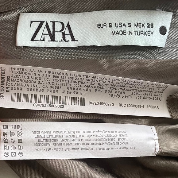 ZARA Sleeveless Ruched Maxi Dress Green Grey S - Picture 12 of 16